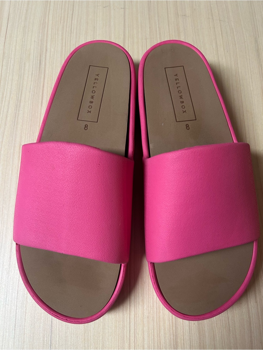 Yellow Box Women's Bright Pink Slide Sandals